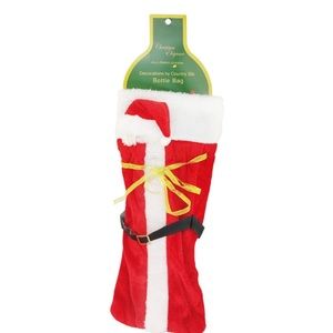 FREE❣️🎄 Bottle Holder Santa Stocking Hat Coat Cozy Christmas Home Decor🆓w/15